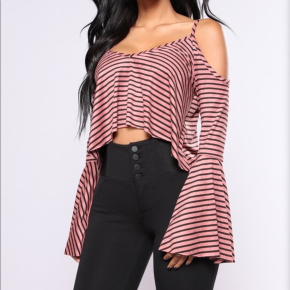 Fashion Nova Tops - NWT FASHION NOVA | juniper striped bell sleeve top
